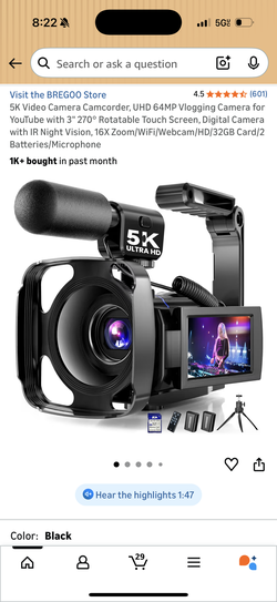 BREGOO 5K Ultra HD Digital Video Camera