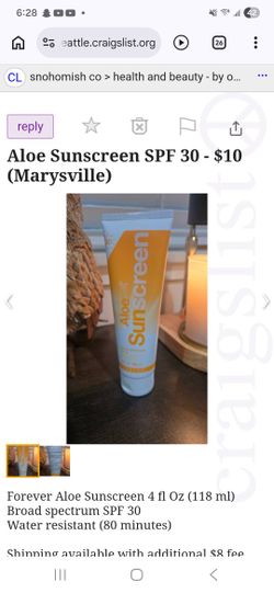 New Aloe Sunscreen Lotion SPF 30