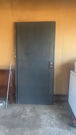 Painted security screen door