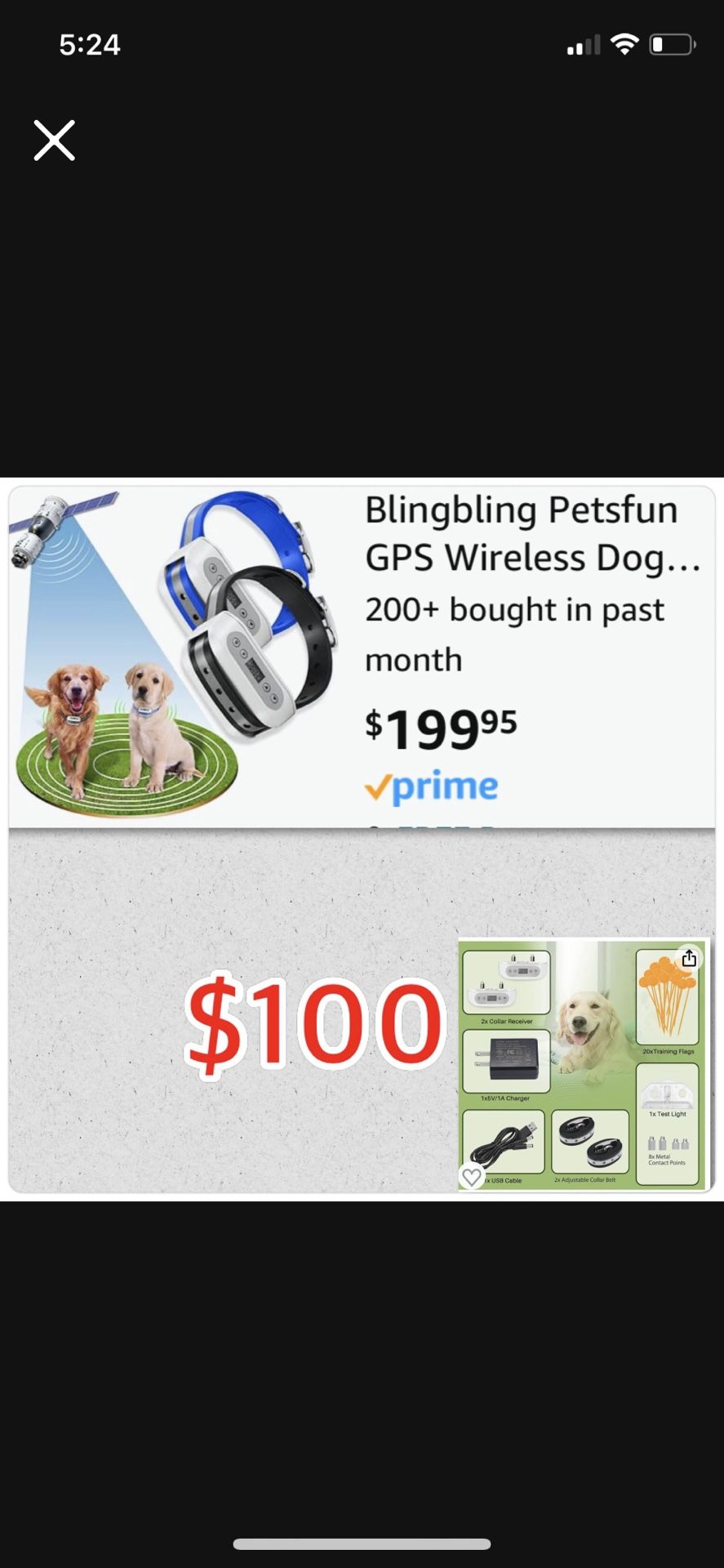 GPS Wireless Dog Fence System for 2 Dogs,Electric Satellite Technology Pet Containment System by GPS Signal Boundary Pets with Waterproof & Rechargeab