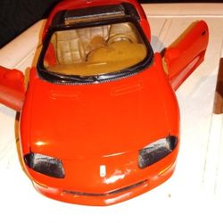 Metal Red Car Doors Open And Rolls