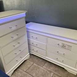 White Dresser And Chest Led Lights