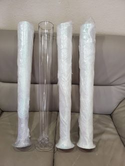 32" Clear Glass Pilsner Vase $13 Each Or 50/for 4