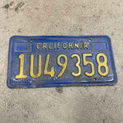 California Blue License Plate