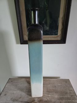 Tall Blue White And Brown Gradient Vase