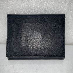 Black Leather Trifold Men’s Wallet