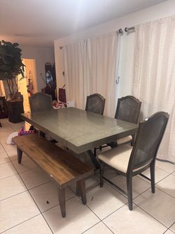 Dining Table Set with Chairs and Bench