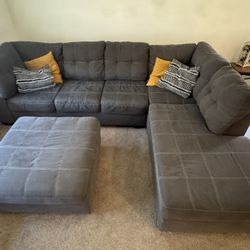 AFW GREY LAC Sectional With Ottoman