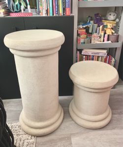 Pair of Stone Pedestal Columns