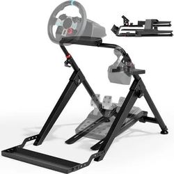 ARES WING Foldable Sim Racing Wheel Stand with Chair Fixing Slot, Racing Simulator Cockpit for Formula & GT, Compatible with Fanatec Thrustmaster Logi
