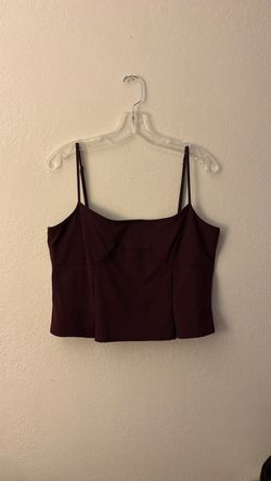 Dark Burgundy Cropped Cami Top