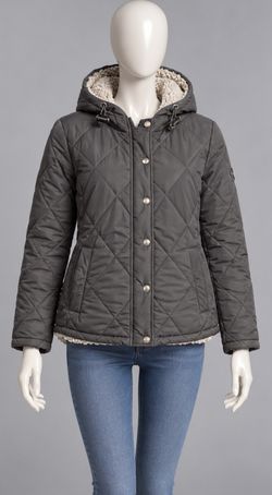 Free Country Women's XL Quilted Sherpa Lined Hooded Jacket