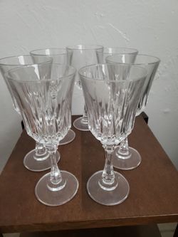 Set Of 7 Crystal Water Glasses/Tea Glasses