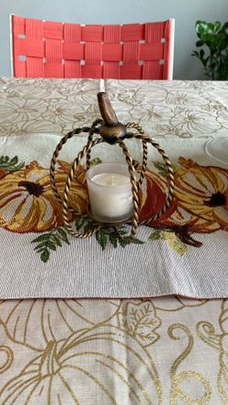 Metal Pumpkin Candle Holder
