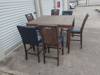 Dinning set 7 pieces tall solid wood
