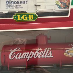Campbell soup, tanker, and Car McDonald’s car