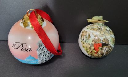 Vintage Italy Pisa And Irish Prayer Ornaments