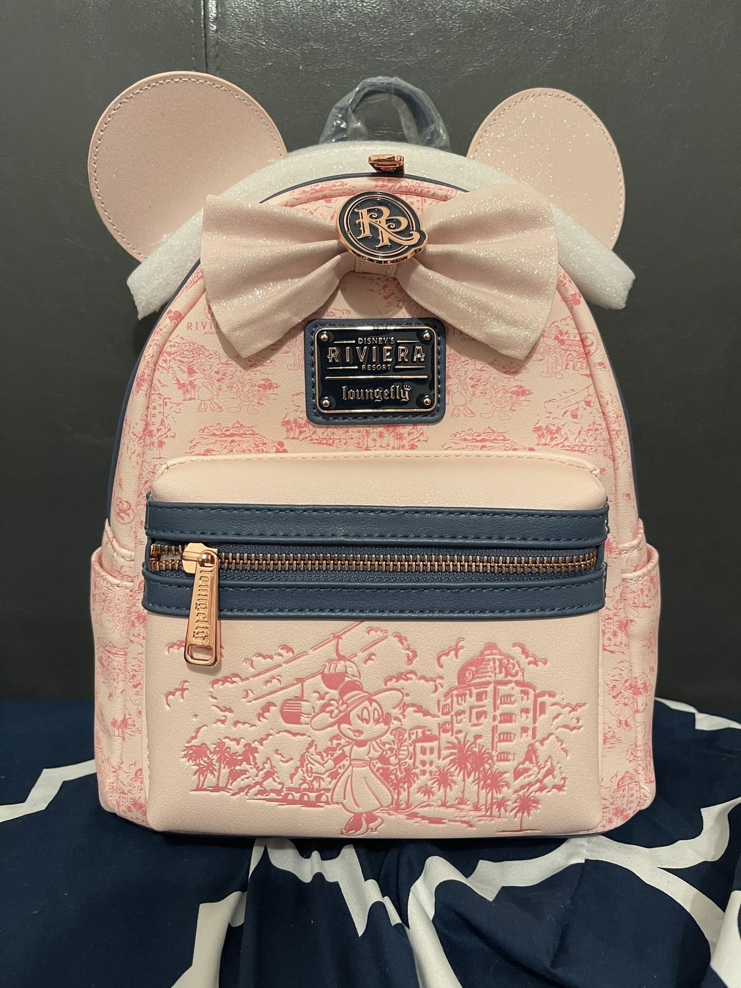 Loungefly pink Minnie Mouse riviera Disney resort backpack