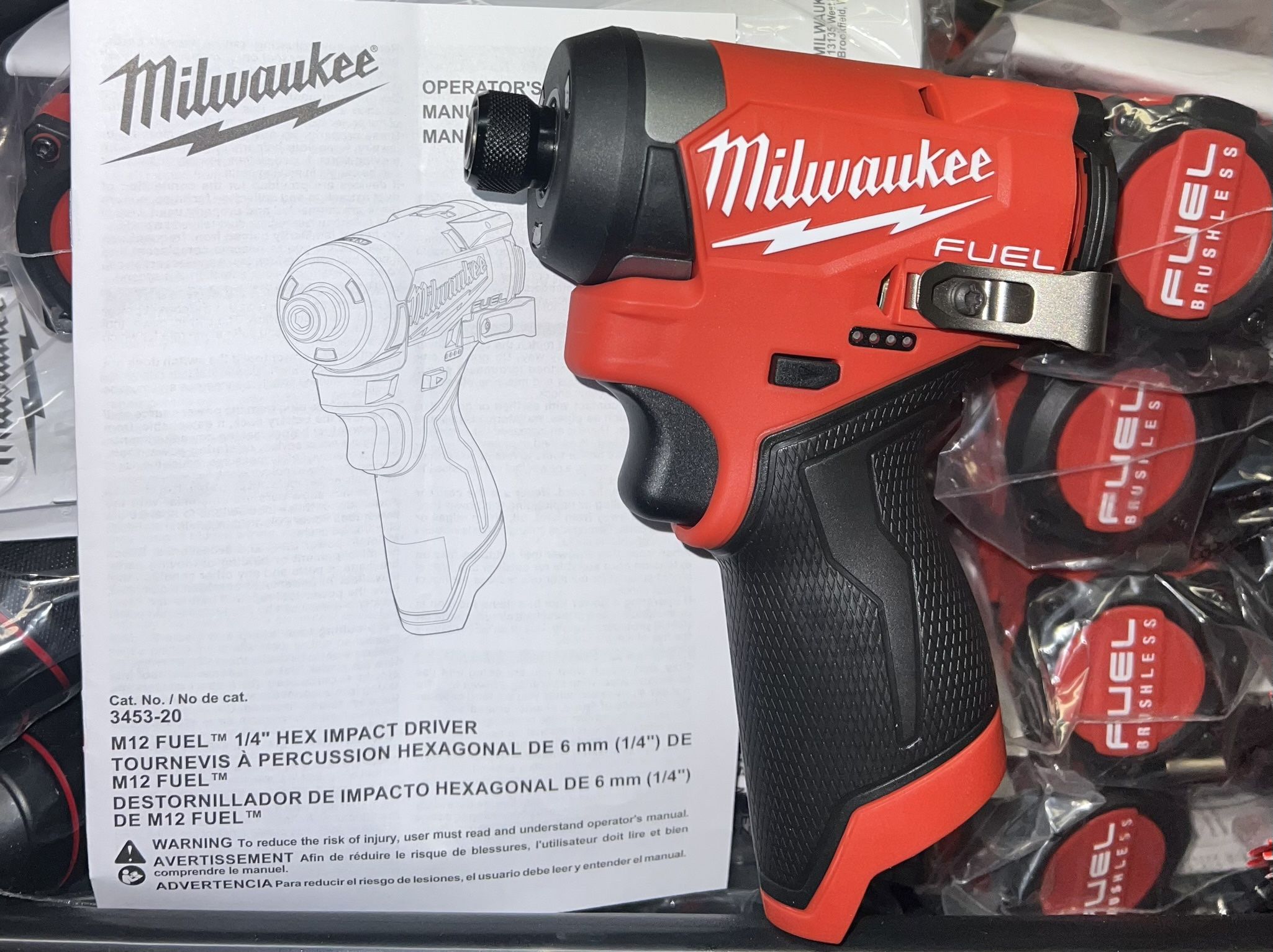 Milwaukee M12 Fuel 1/4” Hex Impact Driver. Tool Only. Model #3453-20
