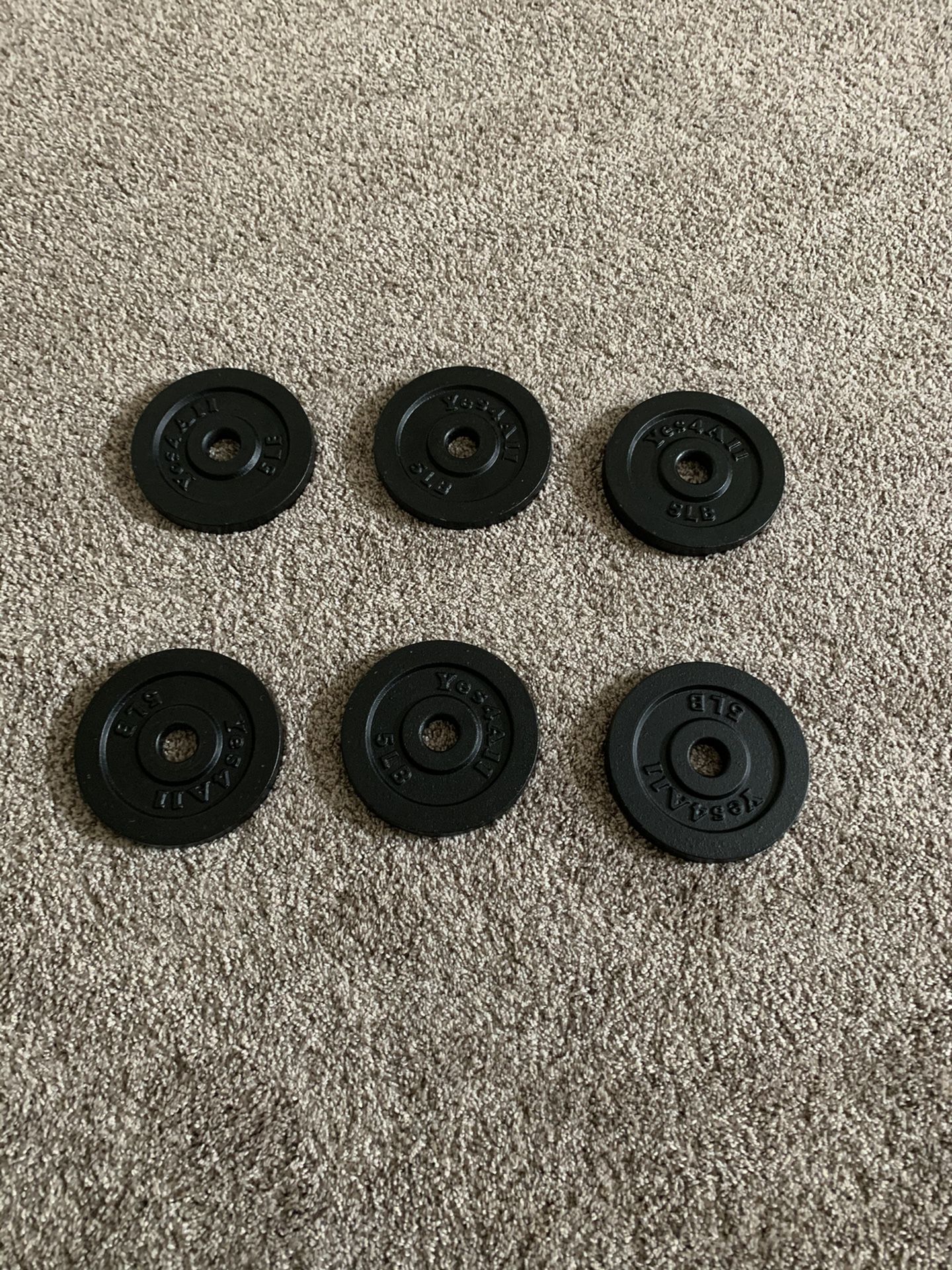 Five lb weight plates