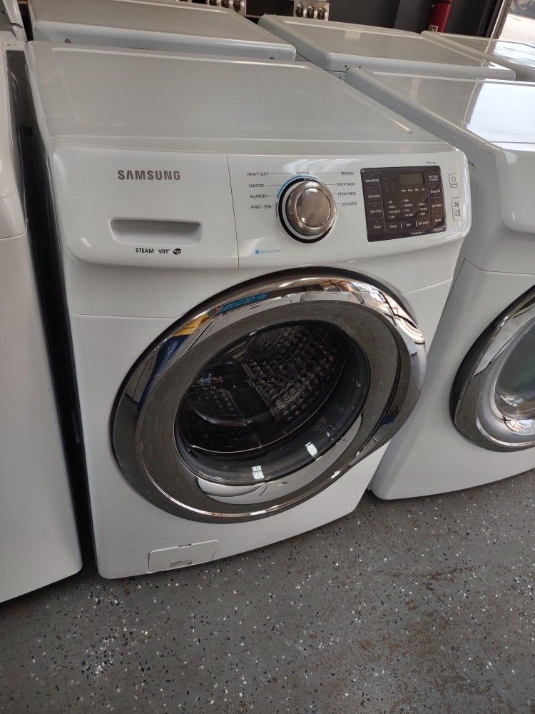 SAMSUNG WASHER AND DRYER SET STEAM CYCLES VRT HE MOISTURE SENSOR FRONT