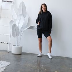 PREMIUM HEAVY WEIGHT HOODY BLACK AND VINTAGE WHITE