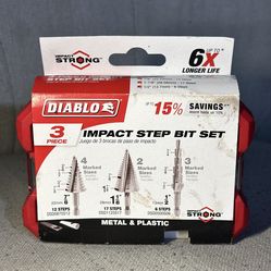 Diablo 3-Piece Strong Impact Step Drill Bit Set