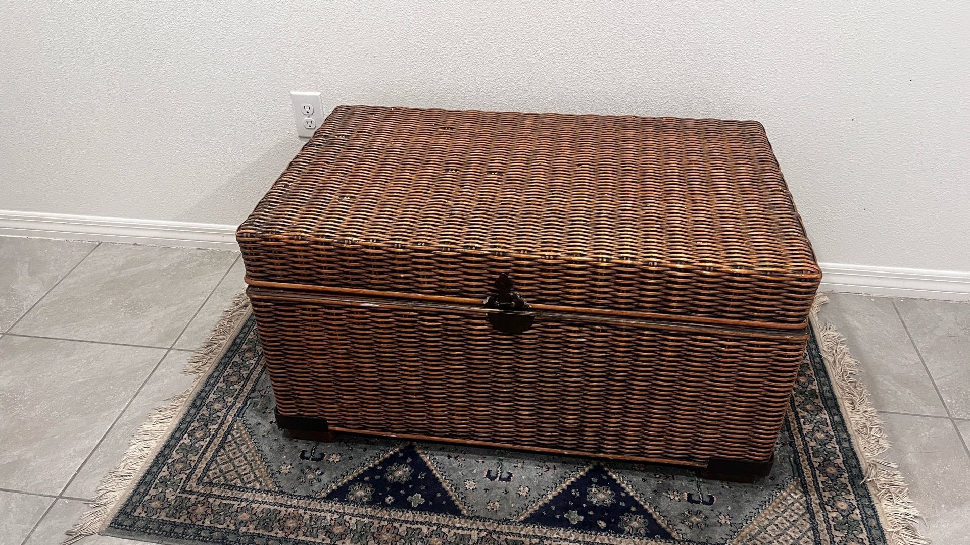 Large Wicker Storage Chest / Trunk