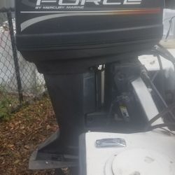 70 hp mercury  force outboard boat motor runs great