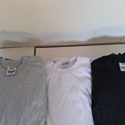 PRO CLUB WHITE 6 BLACK 6 GREY 6 TOTAL 18 PC MAN'S COMFORT COTTON SHORT SLEEVE T SHIRT SIZE L TALL BRAND NEW 