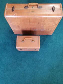 Vintage Samsonite Leather Suitcases Set 