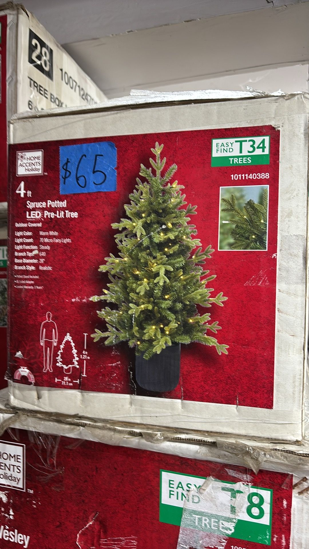 4 ft Spruce Potted LED Pre-lit Christmas Tree