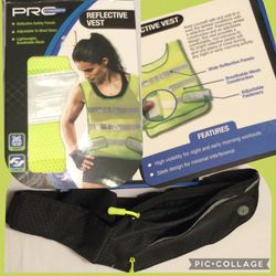 Reflective Vest For Running/biking + Compact Waist Bag