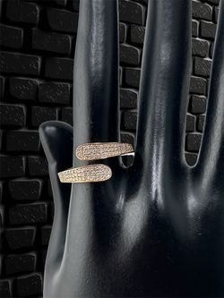Open wrap diamond ring in 14k yellow gold