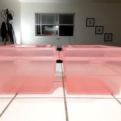 2-Piece Matching Storage Container with Attached Lid Set