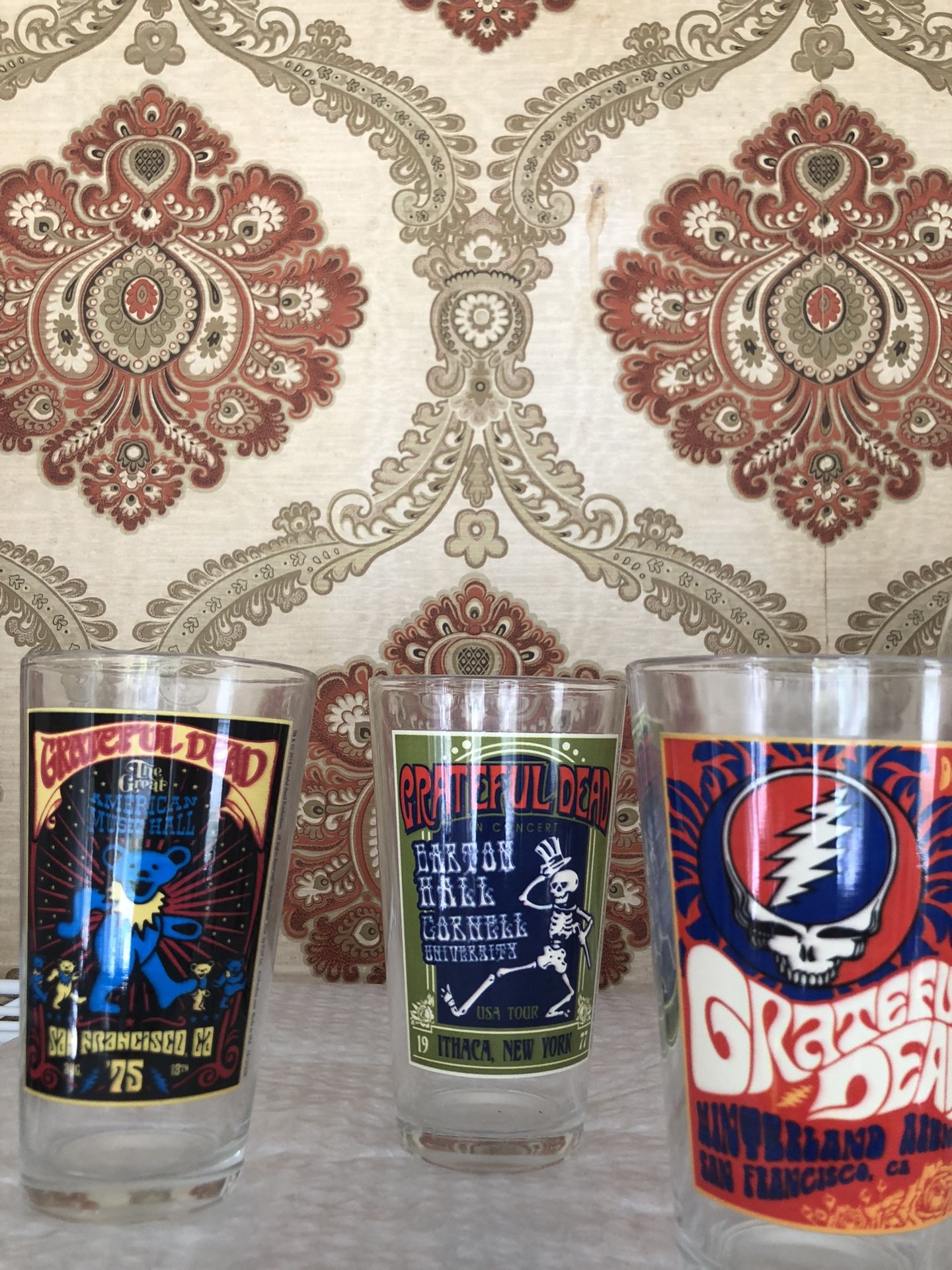 Grateful Dead Concert Glasses 75, 77, & 78