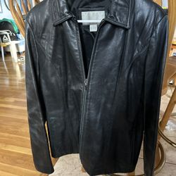 Gap Leather Men’s Black Jacket Small Zipper Up