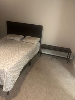 Queen size Bed with matching bench