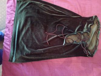 Halloween  Custom  Esmerald Green Velvet Adult Size Large 