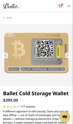 Ballet cold storage wallet