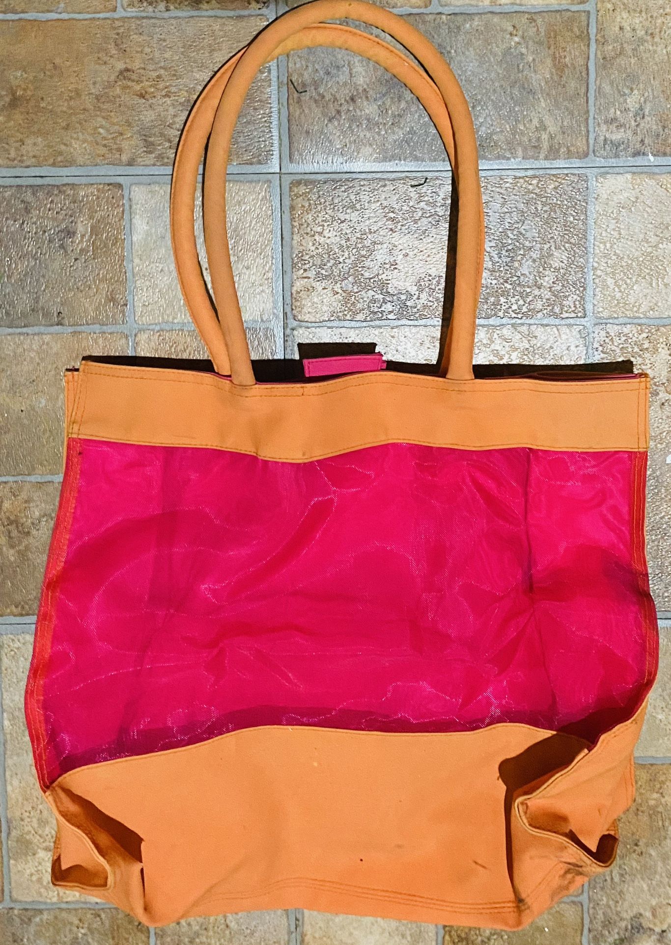 Black Friday Deal! Pretty Pink & Orange Large Tote Bag $5!
