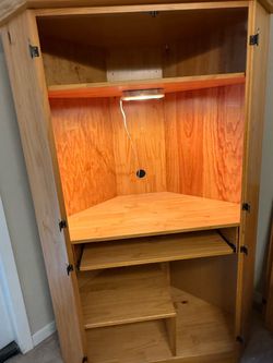 Free wood corner computer hutch/desk