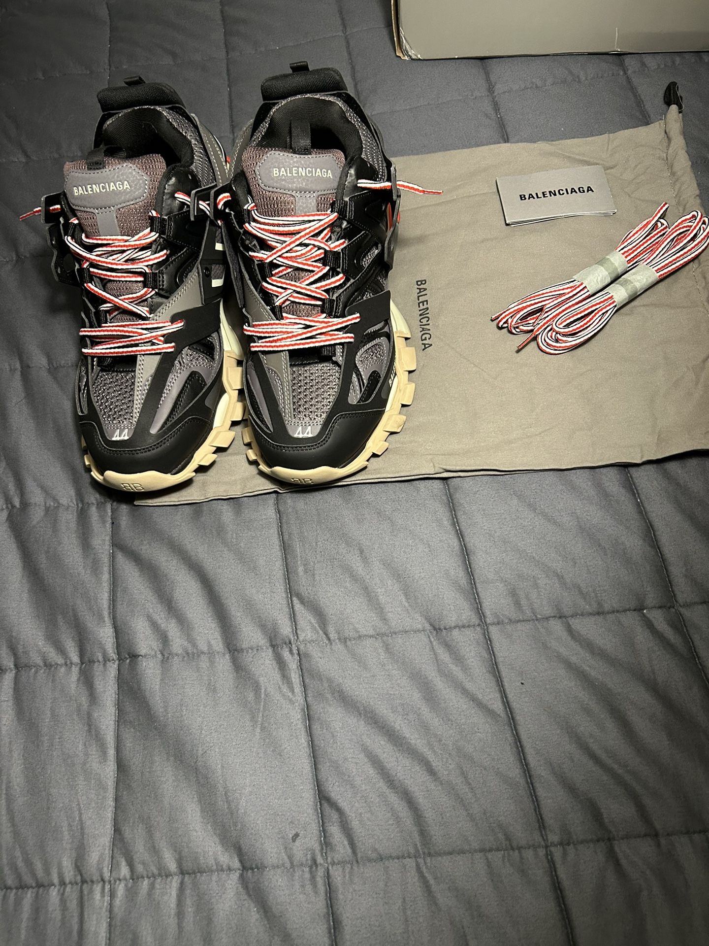 Balenciaga track grey red colorway
