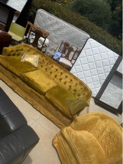70s velour, funky couch, and matching chai70s velour, funky couch, and matching chair