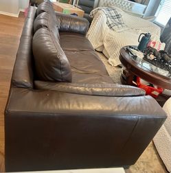 Faux leather sofa. Good condition