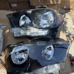 11-13 Dodge Durango Headlights Black Housing Amber Corners Luces