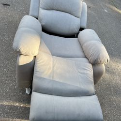 cream/light grey recliner