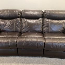 2-Piece Black Leather Recliner Loveseat And Sofa