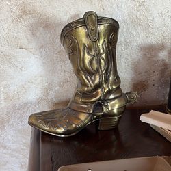 Vintage Brass Cowboy Boot