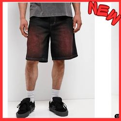 New Men’s 32 Zumiez Vitriol Riddle Black Wash Loose Fit Skate Shorts